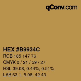 Color code: HEX #B9934C | qconv.com