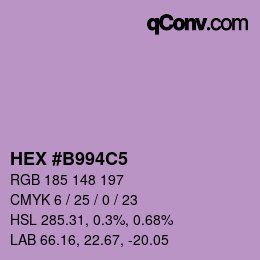 Código de color: HEX #B994C5 | qconv.com