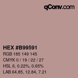 Color code: HEX #B99591 | qconv.com