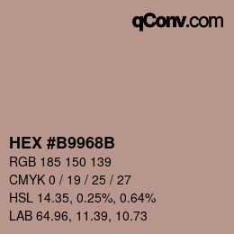 Color code: HEX #B9968B | qconv.com