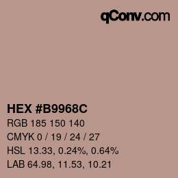 Color code: HEX #B9968C | qconv.com