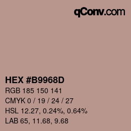 Código de color: HEX #B9968D | qconv.com