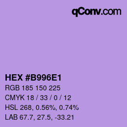 Color code: HEX #B996E1 | qconv.com