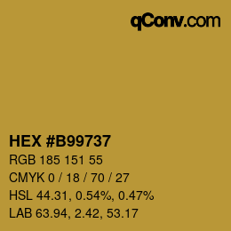 Color code: HEX #B99737 | qconv.com