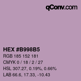 颜色代码: HEX #B998B5 | qconv.com