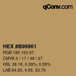 Farbcode: HEX #B99961 | qconv.com