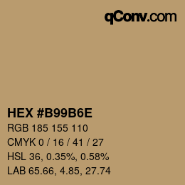 Farbcode: HEX #B99B6E | qconv.com