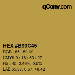 Color code: HEX #B99C45 | qconv.com