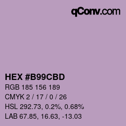 Color code: HEX #B99CBD | qconv.com
