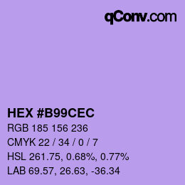 Color code: HEX #B99CEC | qconv.com