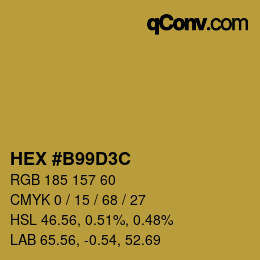 Color code: HEX #B99D3C | qconv.com