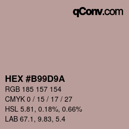 Color code: HEX #B99D9A | qconv.com