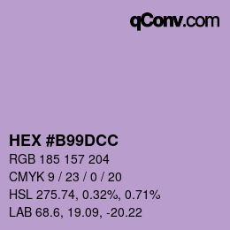 Color code: HEX #B99DCC | qconv.com