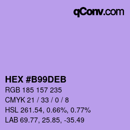Código de color: HEX #B99DEB | qconv.com