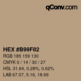 Color code: HEX #B99F82 | qconv.com