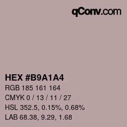 Color code: HEX #B9A1A4 | qconv.com