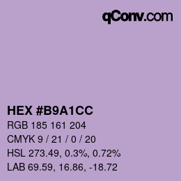 カラーコード: HEX #B9A1CC | qconv.com
