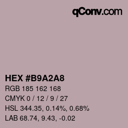 Color code: HEX #B9A2A8 | qconv.com