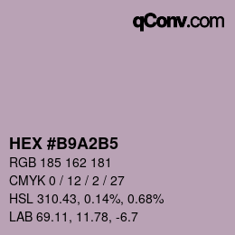 Color code: HEX #B9A2B5 | qconv.com