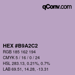 Código de color: HEX #B9A2C2 | qconv.com