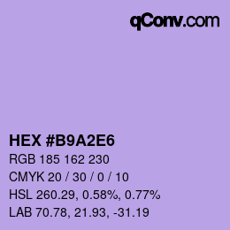 Color code: HEX #B9A2E6 | qconv.com