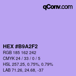 Color code: HEX #B9A2F2 | qconv.com