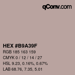 Color code: HEX #B9A39F | qconv.com