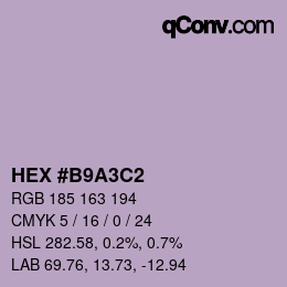 Color code: HEX #B9A3C2 | qconv.com