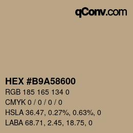 Color code: HEX #B9A58600 | qconv.com
