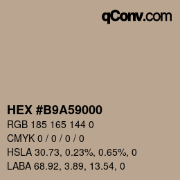 颜色代码: HEX #B9A59000 | qconv.com
