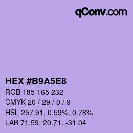 Color code: HEX #B9A5E8 | qconv.com
