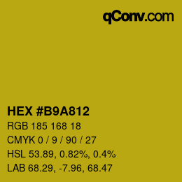 Color code: HEX #B9A812 | qconv.com