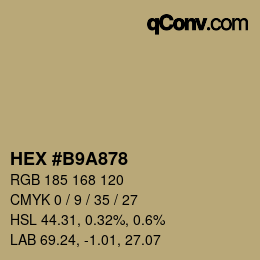 カラーコード: HEX #B9A878 | qconv.com