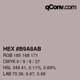 Color code: HEX #B9A8AB | qconv.com