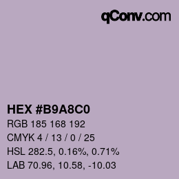 Código de color: HEX #B9A8C0 | qconv.com