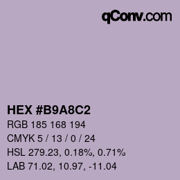 Código de color: HEX #B9A8C2 | qconv.com