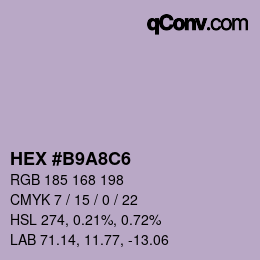 Color code: HEX #B9A8C6 | qconv.com