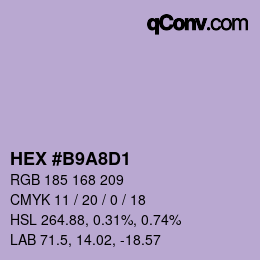 カラーコード: HEX #B9A8D1 | qconv.com