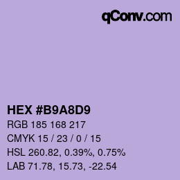 Farbcode: HEX #B9A8D9 | qconv.com