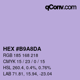 カラーコード: HEX #B9A8DA | qconv.com
