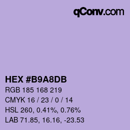 カラーコード: HEX #B9A8DB | qconv.com