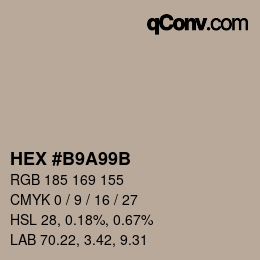 Color code: HEX #B9A99B | qconv.com