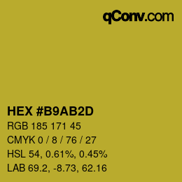 颜色代码: HEX #B9AB2D | qconv.com