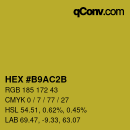 Color code: HEX #B9AC2B | qconv.com