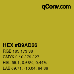 Color code: HEX #B9AD26 | qconv.com