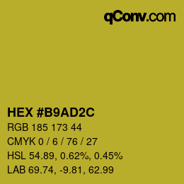 カラーコード: HEX #B9AD2C | qconv.com