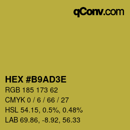 Color code: HEX #B9AD3E | qconv.com