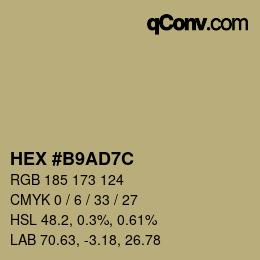 カラーコード: HEX #B9AD7C | qconv.com