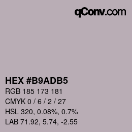 颜色代码: HEX #B9ADB5 | qconv.com