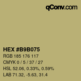 颜色代码: HEX #B9B075 | qconv.com